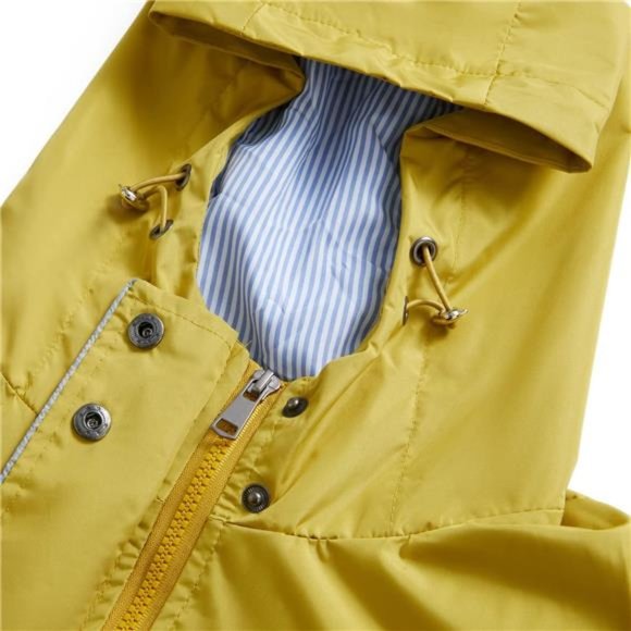 Women's Hooded Rain Jacket Long Waterproof Raincoat Full Zip Midi Windbreaker - Picture 4 of 7